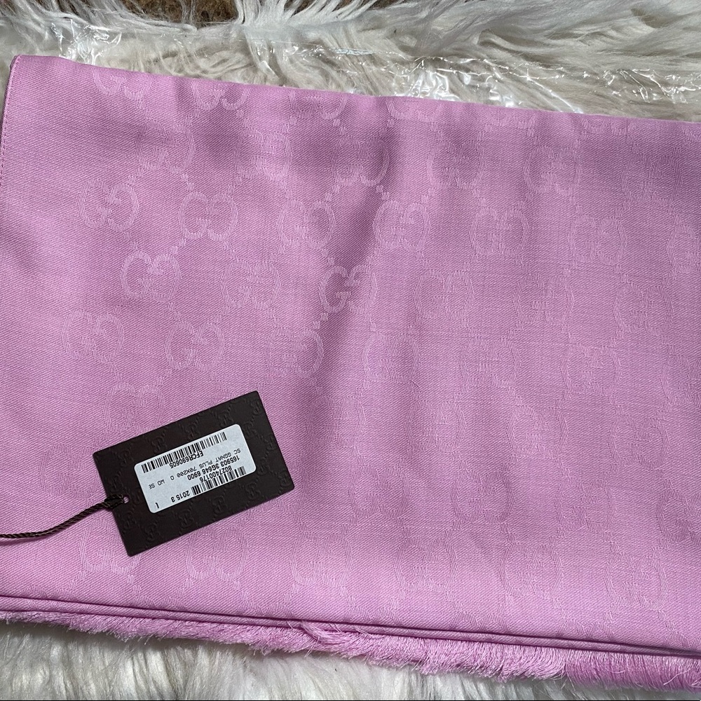 Rare color bnwt Gucci GG shawl scarf pink - Picture 6 of 12